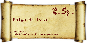 Malya Szilvia névjegykártya