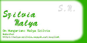 szilvia malya business card